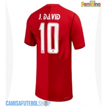 Camisa de time de futebol Canadá Jonathan David #10 Replicas 1º Equipamento Feminina Mundo 2026 Manga Curta
